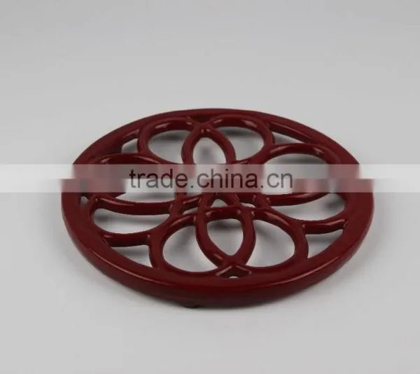 Cast Iron Pot,Round Enamel Cast Iron Trivets,Round Enamel Cast Iron Pot Mat