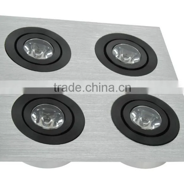 4*1W Bridgelux Aluminum Square Led Downlights photo-6