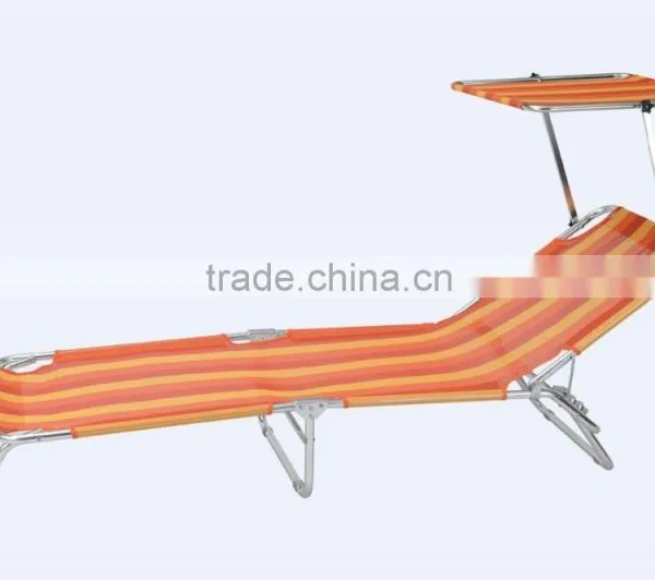 Aluminum Folding Beach Chair With Adjustable Positions and Shed