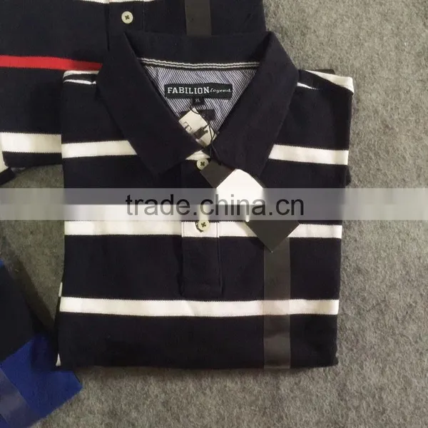 High Quality Classic Mens 100% Cotton Yarn Dyed Stripe Rugby Style for Polo Shirt Design photo-4