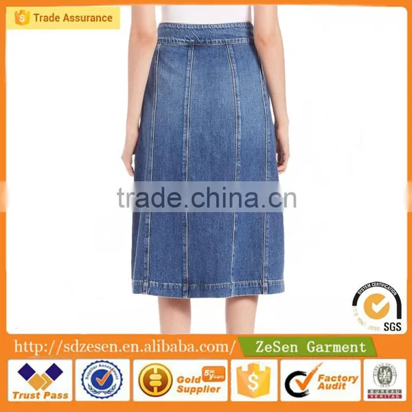 Women Denim Stretch Skirts Ladies Washed Sexy Skirts Blue Cotton Wholesale Summer Skirts Design For Lady photo-3