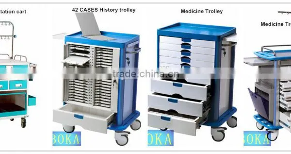 Medical Cheap Plastic Drawer Trolley With Wheels for Sale photo-5