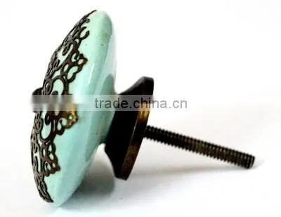 Ceramic Knobs/Cabinet Knobs/Drawer Knobs/Hand Painted Knobs/Baroque Knob/Filigree Knob photo-2