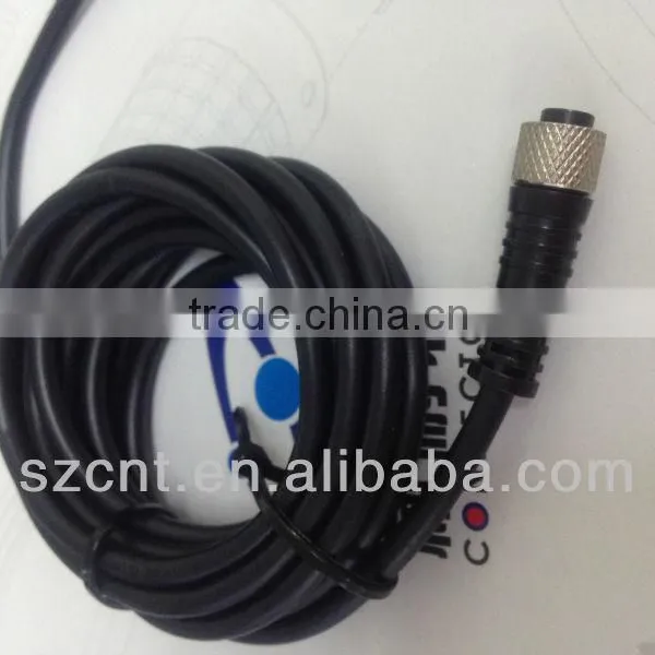 M12 Female and Male Panel Mount Connector With Black Cable