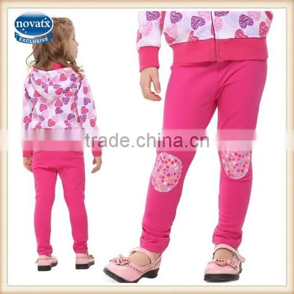 ( G4220 ) FUCHSIA 2-6Y Chidren Clothes Ready Made Children Clothing Factory Patchwork Wholesale Baby Leggings