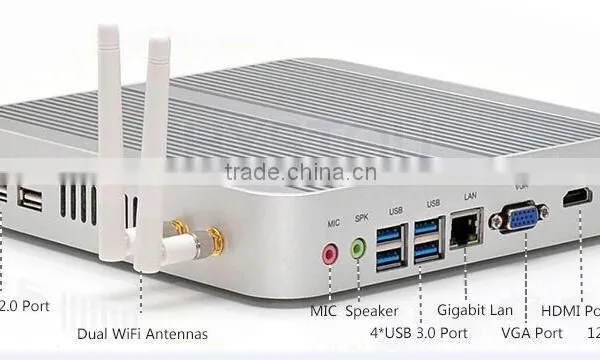 Hystou Barebone Fanless Windows8.1 OS Mini PC With Intel Quad Core i5 - 4200u Gaming Pcs i5 4G RAM, 60G SSD + 160G HDD photo-2