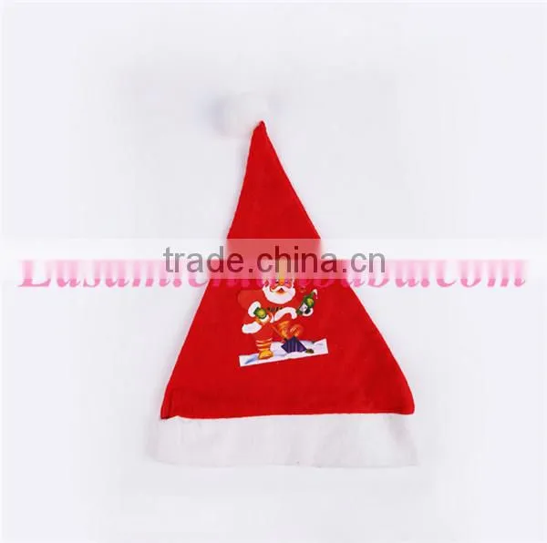 Christmas Supplies Cheap Wholesale Cute Santa Claus Logo Christmas Hat Plain 2015 photo-4