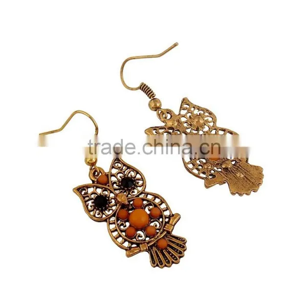 China Wholesale Custom Jewelry for Free Sample Cute Owl Pattern Woman Earrings photo-3