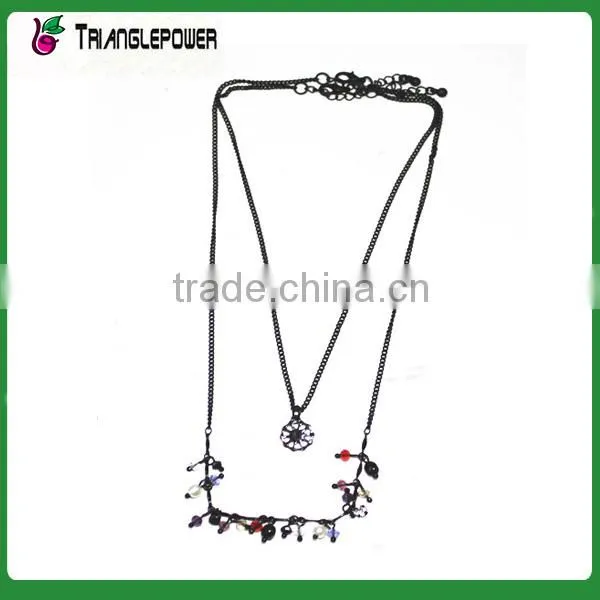 Fashion Metal Multi-layer Chain Necklace With Tassels and Rhinestones photo-5