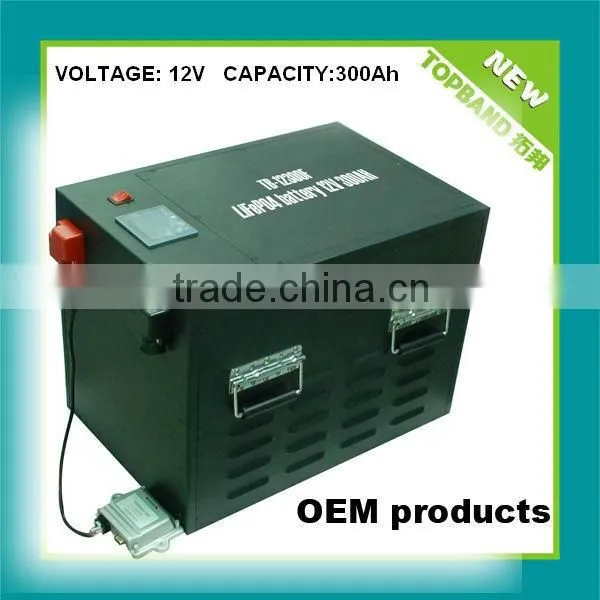 Smart Lithium DC12V300Ah Rechargeable Solar Battery Pack With BMS Protection