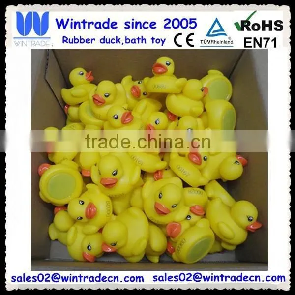 PVC Yellow Weighted Duck/plastic Numbered Duck