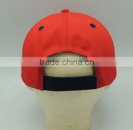 Wholesale Cheap Unisex Red Curved Embroidered 6-panel 100%cotton Custom Baseball Cap photo-3