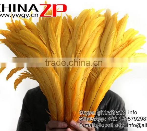 Leading Supplier CHINAZP Bulk Sale Cheap DIY Colored Yellow Chicken Fully Dyed Roosters Feathers photo-2