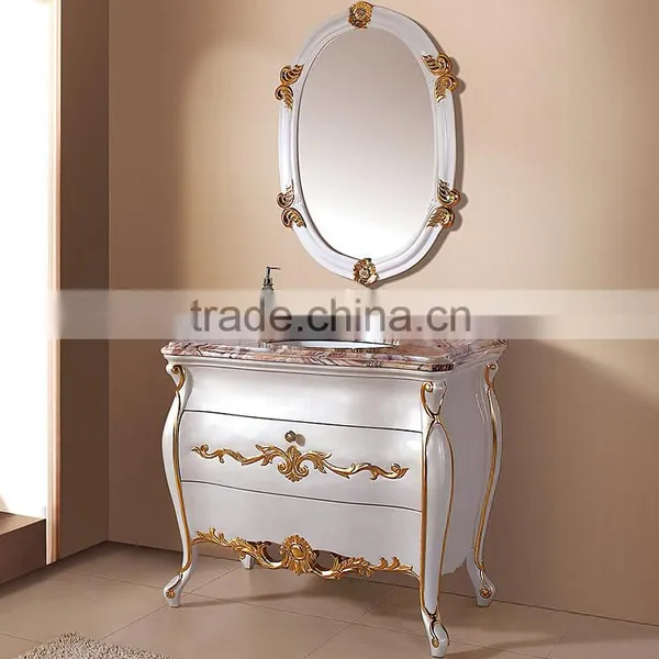 WTS-222SYO France Style Elegant Bedroom Furniture Ivory Dressing Table With Mirror Bench Vanity Set Dresser photo-2