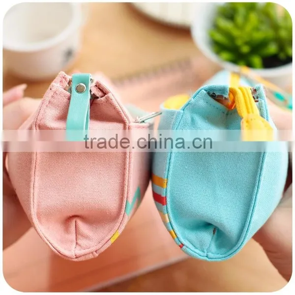 Wholesale Custom Clear Cute Large Zipper Unbranded White Canvas Pencil Case for School photo-5