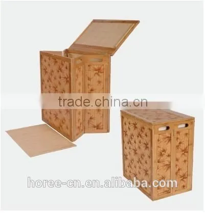 High Quality Household Foldable Bamboo Laundry Storage Basket photo-2