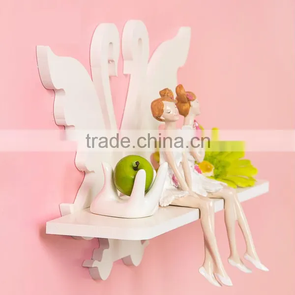 Decorative Pure White WPC Hollow Out Floating Shelves photo-3