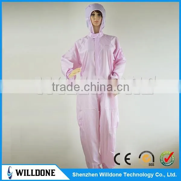2017 Cleanroom ESD Antistatic Clothes Coverall With Cap photo-3