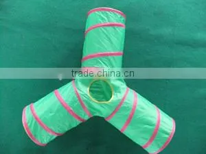 Free Sample 2016 Purple 190T Polyster Cat Tunnel With Plastic Ball Toy Pet Toy Cat Playing Tunnels photo-2