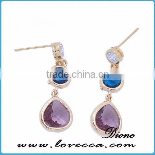 Fancy 12mm Brass Jewelry Variety of Colors Birthstone Earring Studs photo-4
