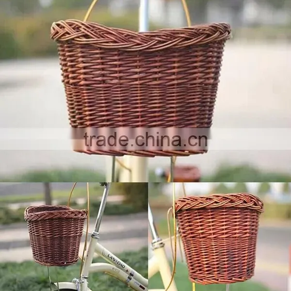 Wholesale Handmade Wicker Bicycle Accessories Bike Basket Dog Carrier photo-5