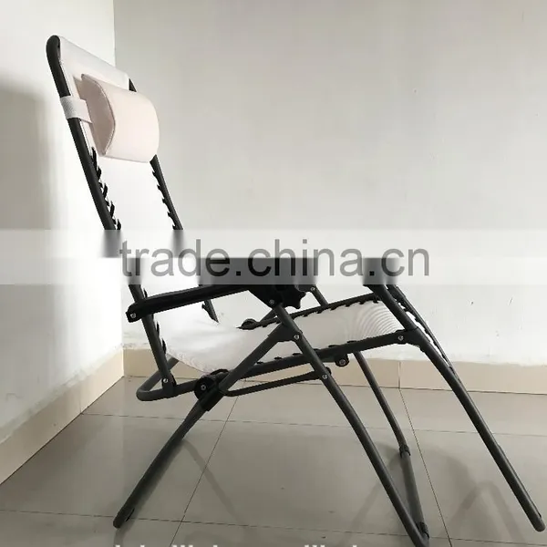 White Zero Gravity Chair Portable Folding Beach Chair With Anthracite Frame photo-2