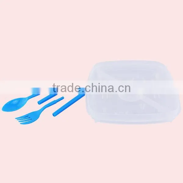 1200ml Square Double Layer Transparent Lunch Box With Lock photo-5