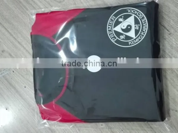 Short Sleeve MMA Grappling Rash Guard Red/Black Nylon/Lecra With Logo photo-3