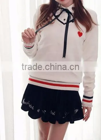 Stylish New Design V Neck Students School Uniform Woolen Computer Knit Pullover Sweater photo-3