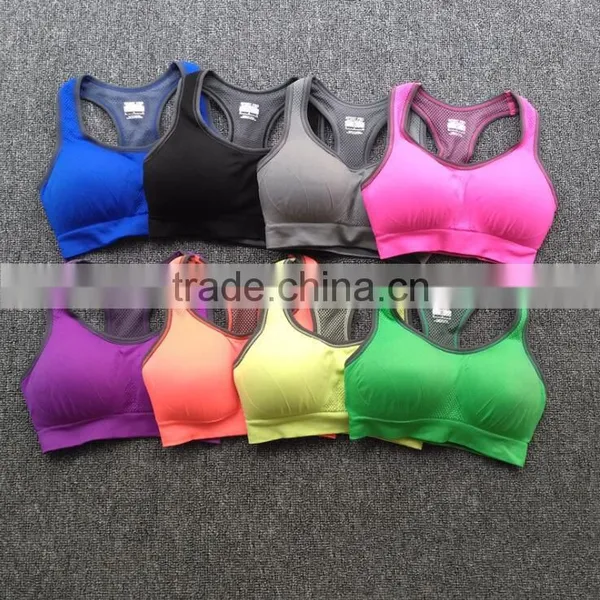 Zm10726a Women Yoga Wear Quick-drying Vest Wireless Yoga Bra Fitness Sports Bra