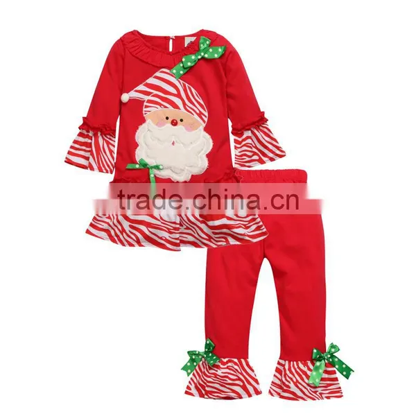 2017 Wholesale Children's Boutique Clothing Cute Baby Set Kids Christmas Outfit photo-4