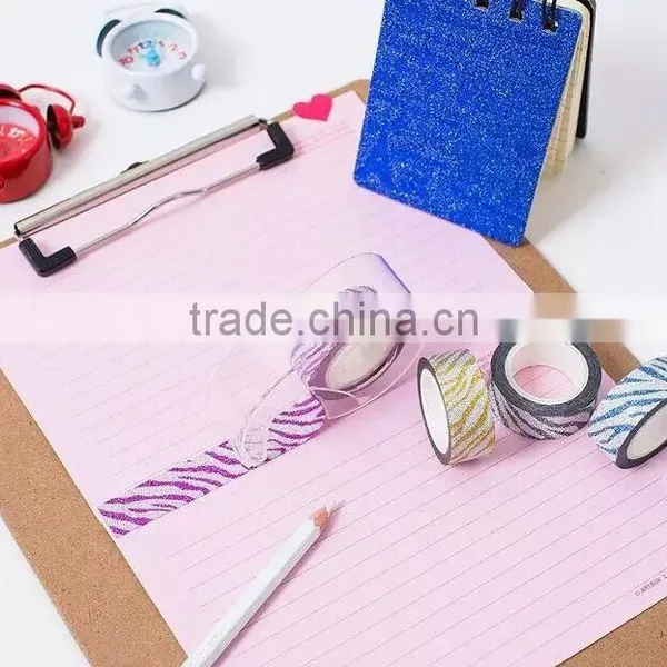 15mm*5m Glitter Tape Zebra Pattern Design Customized Planner Accessories Adhesive Paper Tape photo-2