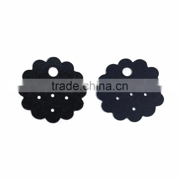Paper Jewelry Display Card Flower Black 4.3cm(1 6/8") x 4.3cm(1 6/8"), 1 Piece photo-3