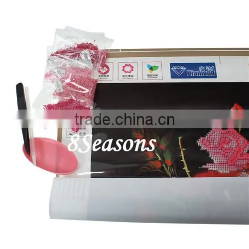 Pink Flower Pattern Embroidery Diamond &Rhinestone Painting DIY Kit Cross Stitch For Living Room photo-2