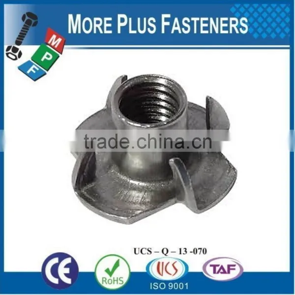 Made in Taiwan Stainless Steel Black Phosphate Four Three Prong Tee Nuts photo-6