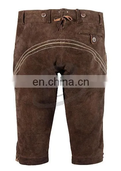 Authentic German Bavarian Lederhosen Dark Brown Suede Leather (Bavarian Clothing) photo-2