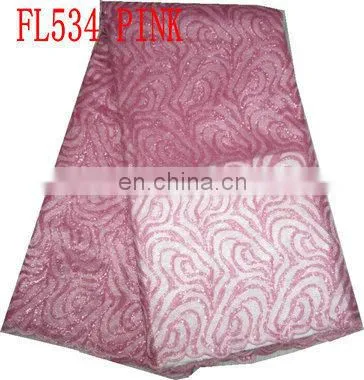 High Quality African French Lace/organza Lace/sequin Lace (FL534) photo-2