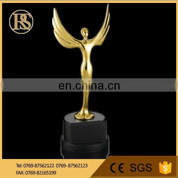 Flying Wing Metal Replica Oscar Trophy Awards on Crystal Base With Customized Logo
