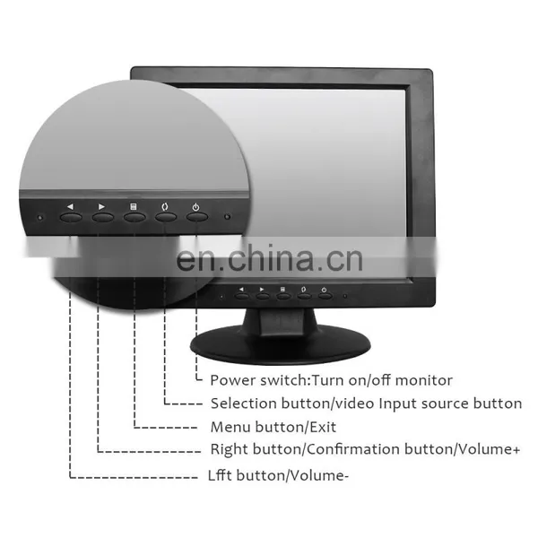 Portable Monitor Pc Led Lcd 12V Cctv With VGA Input for Cars 12 Small Dc Powered 10.4 Inch Monitor photo-3