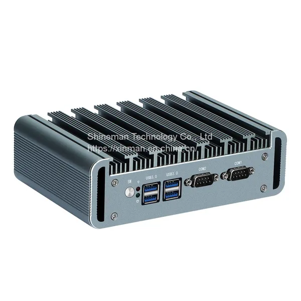 Embedded Fanless Alloy Industrial Mini Computer Intel Dual CPU Core i5-7200U 4K Display DDR4 4*USB 3.0 2*COM for Industrial Automation Stable Control