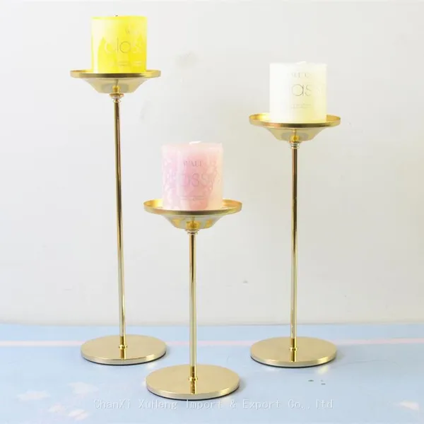 Cheap Wholesale Handmade Gold Black Colored Candlestick Holder For Wedding Party Restaurant and Home Decoration photo-3