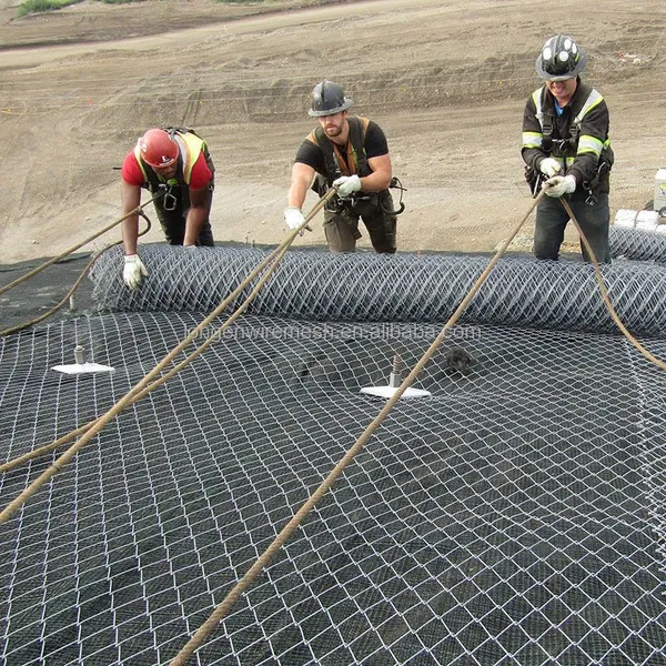 G65/3 Woven Steel Wire Rockfall Netting Plain Weave Slope Protection Mesh Zn/AI Coating Wholesale Supplier for Cliffs/Highways photo-2