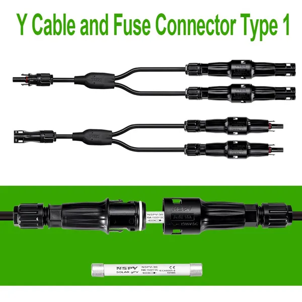 Solar Y Cable Twin Fuse Connector dc 1500V Solution photo-2
