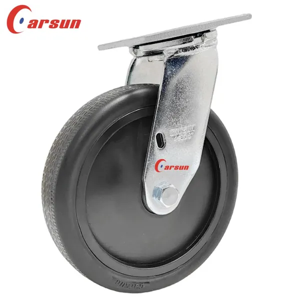 Carsun Heavy Duty Caster Wheels 8 Inch Black Nylon Wheels Industrial Swivel Caster