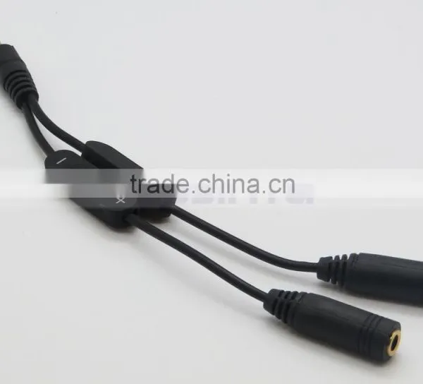 2 Male to Female Y Splitter Cable Extension Audio Cable With Volume Control photo-5