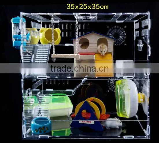 Fancy Acrylic Hamster Cage Cute Hamster House and Box Acrylic Pets Box and Carriers Quality Choice photo-5