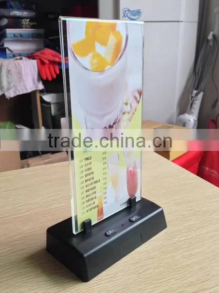 Restaurant Waiter Service Call Buzzer System With Menu Holder Equipment CE Passed 433.92MHZ photo-5