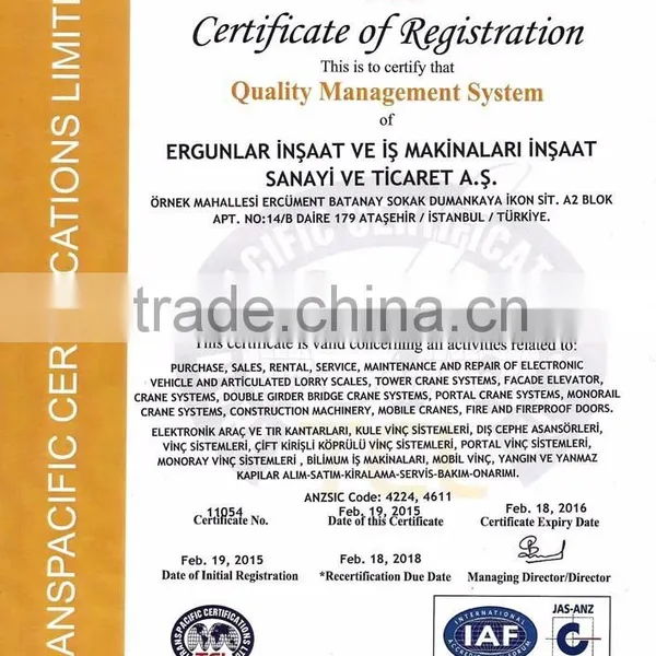 ERGUNLAR INC. Monorail Crane photo-2