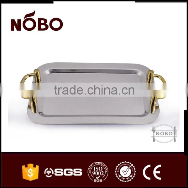 Retangular Mirror Surface Stainless Steel Cafeteria Tray photo-3