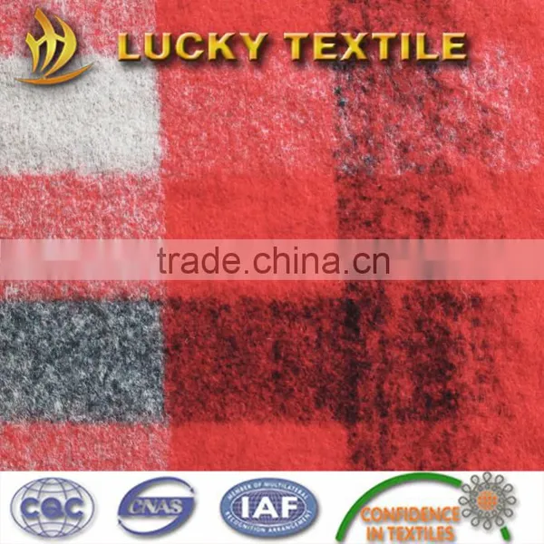 Gradual Change Plaid Wool Jacquard Fabric for Coat